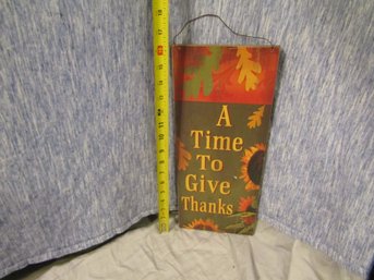 WOOD ' A TIME TO GIVE' THANKSGIVING WALL SIGN PLAQUE