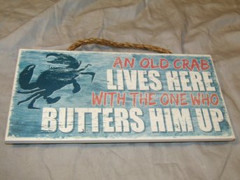 Funny 'AN OLD CRAB LIVES HERE' Wall Door Sign