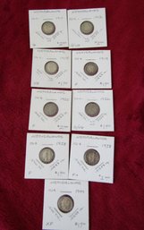 (9) NETHERLANDS 64 SILVER COINS .0288 OZS EACH