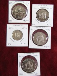 5 JAMACIAN COINS 1971-1986