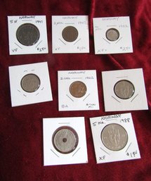 8 NORWAY COINS 1941-1988