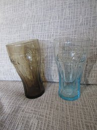 2 VINTAGE STYLE COCA COLA GLASSES