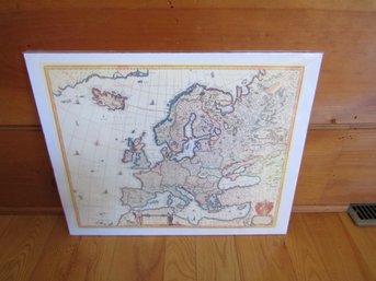 Map Of Europe Mounted On Board 1660 Repro Nicolaas Vissscher
