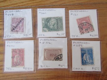 6 EARLY PORTUGAL STAMPS