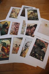 12 Large 'Aesop's Fables' Art Prints Hodder & Stoughton Reprints 12' X 8.5'