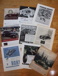 9 Assorted Early 1930's Fortune Magazine Car Ads - Lincoln, Bohn & More