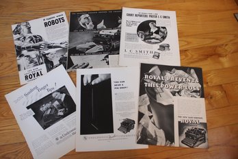 Assortment Of 6 Early 1930's  Fortune Magazine Royal Typewriter Ads