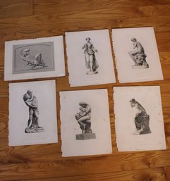 Collection Of Late 19th Century Engravings Of Classic Statues