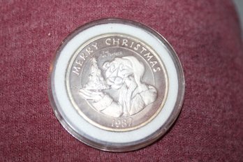 1987-1988 Pink Panther 999 Fine Silver Coin Merry Christmas Happy New Year