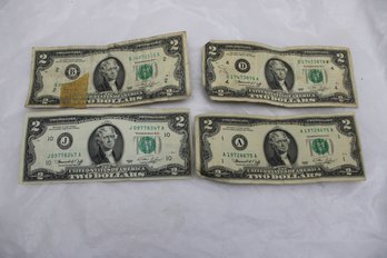 $2 DOLLAR BILLS (4)