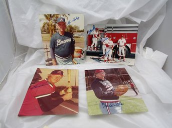 4 COLOR 8'X10' AUTOGRAPHED SIGNED BASEBALL PHOTOS