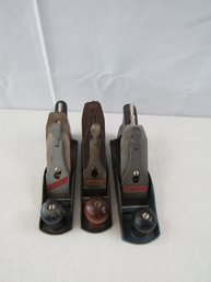 3 STANLEY WOOD WORKING PLANES -BAILEY AND HANDYMAN
