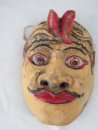 WOOD CARVED GENIE WOOD MASK - WALL HANGING
