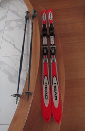 WOMENS HEAD 160 DOWNHILL SKIS AND POLES