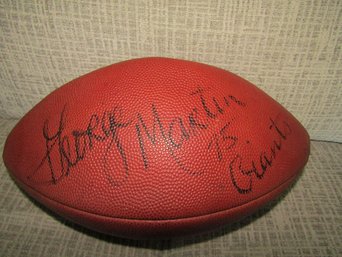 WILSON FOOTBAL AUTOGRAPHED BY GIANTS GEORGE MARTIN
