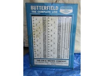 METAL BUTTERFIELD THE COMPLETE LINE TOOL MEAUREMENT SIGN