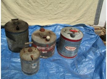 4 GALVANIZED GAS CANS