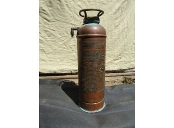 Antique Fire Extinguisher Copper Hibbard Spencer Bartlett Steam Punk Rev O Noc