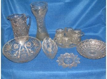 Vintage Cut And Pressed Glass Lot