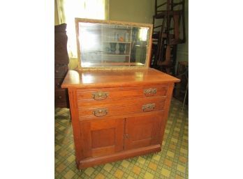 Vintage Hawley Furniture Company 2 Drawe Dresser With Mirror
