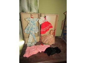 Vintage Doll, Clothes & Case