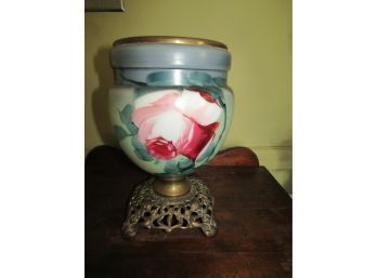 Vintage Floral Porcelain Lamp Base