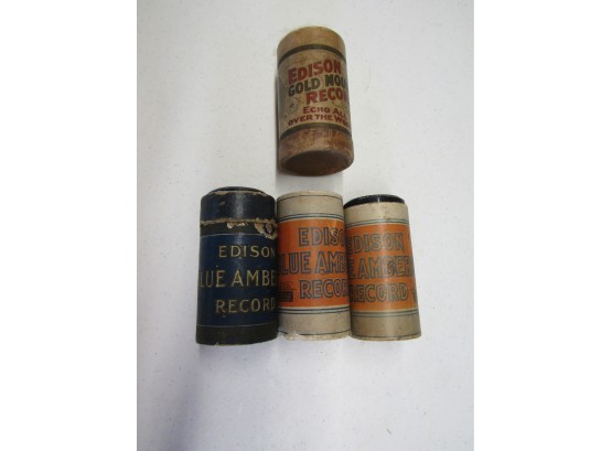 4 Vintage Edison Cylinder Records
