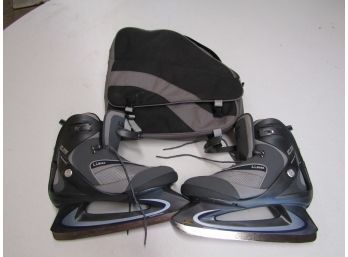 Mens Size 9 LL Bean Ice Skates IC.M1  Thinsulate And Carry Bag