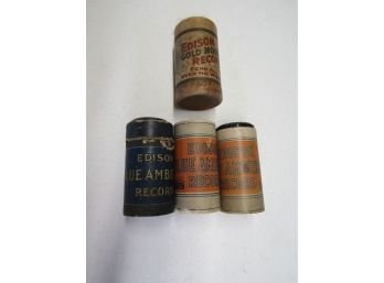 4 Vintage Edison Cylinder Records