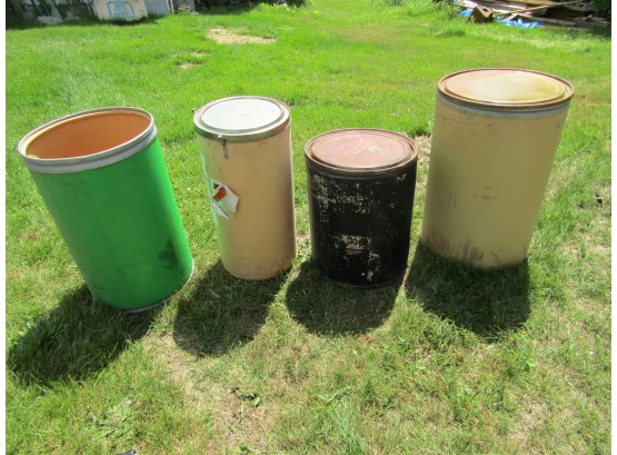 Vintage Medium Round Cardboard Barrels Shipping Containers