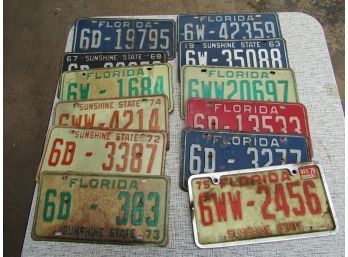 Vintage Florida License Plates