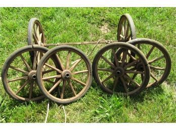 6 Antique   Wooden Spoke Wheel - Cart Wagon Carriage Buggy
