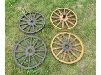 4 Antique Model T Or Model A  Wood Spoke & Metal Rim Wheels - Kelsey Wheeler Memphis