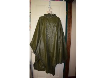 US Army Green Rain Coat Poncho