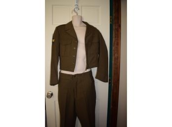 VINTAGE US Army Ike Wool Jacket  Trousers Uniform~EXCELLENT Condition W 3 Patch