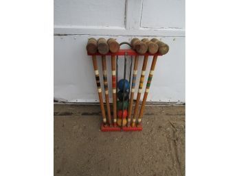 Vintage Croquet Set & Stand