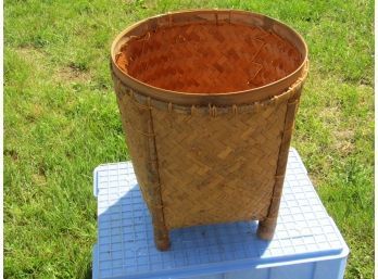 Wicker Rattan Basket Wastebaset 13.5' Tall