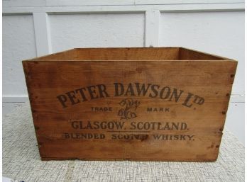Vintage Peter Dawson Scotch Whisky Wood Box Glasgow Scotland
