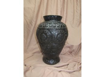 Large Black Ceramic Clay Vase