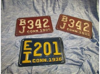 1935 & 1936 CT License Plates