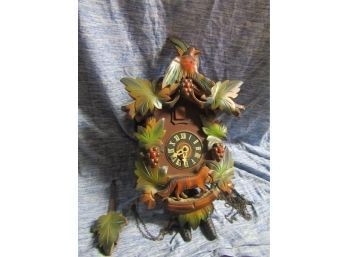 Vintage Black Forest Cuckoo Clock - Dog Berries Bird