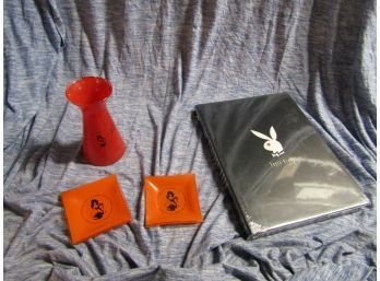 Playboy Lot - Book, Vase, Ashtray