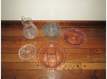 Glass Lot - Pitcher Bowl Plates