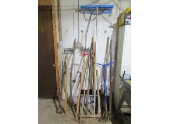 YARD TOOLS - SHOVEL, SICKLE, ROOF RACK And More