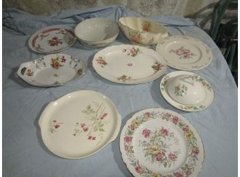Floral Plates, Bowls  & Platter Lot