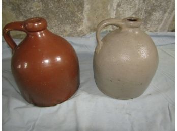 2 Clay Stoneware Jugs  10'