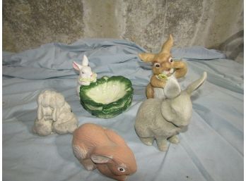 Bunny Rabbit Statue Figure Lot