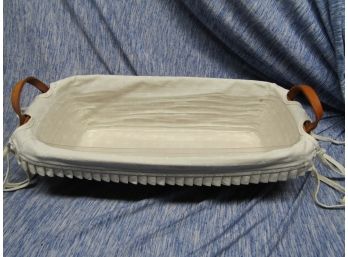 1994 LONGABERGER 17' BREAD? BASKET W/ 2 LINERS AND PROTECTOR