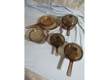 Brown Glass Vision Corning Pots Pans & Lids