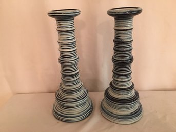 Ceramic Pedestal Candle Holders